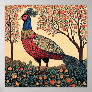 Pheasant Cottagecore  schilderij Print