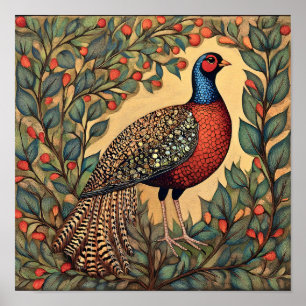 Pheasant Cottagecore  schilderij Print