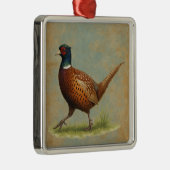 Pheasant design Christmas tree decoration Metalen Ornament (Rechts)
