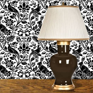 Pheasant en haas patroon, zwart op wit behang