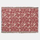 Pheasant en hare Patroon, diep rood en crème Deken (Voorkant)