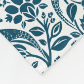 Pheasant en hare Patroon, wit en donkerblauw Fleece Deken (Hoek)