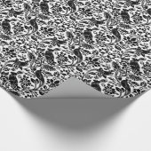 Pheasant en hare Patroon, wit en zwart Cadeaupapier (Hoek)