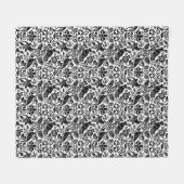 Pheasant en hare Patroon, wit en zwart Fleece Deken (Voorkant (Horizontaal))