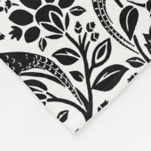 Pheasant en hare Patroon, wit en zwart Fleece Deken (Hoek)