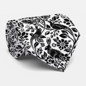 Pheasant en hare Patroon, wit en zwart Stropdas (Opgerold)