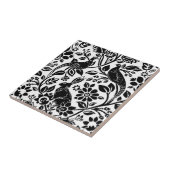 Pheasant en hare Patroon, wit en zwart Tegeltje (Zijkant)