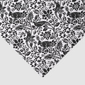 Pheasant en hare Patroon, wit en zwart Tissuepapier (Detail)