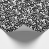 Pheasant en hare Patroon, zwart en wit Cadeaupapier (Hoek)