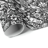 Pheasant en hare Patroon, zwart en wit Cadeaupapier (Rol Hoek)