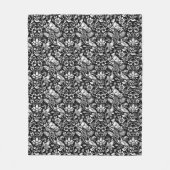 Pheasant en hare Patroon, zwart en wit Fleece Deken (Voorkant)