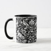 Pheasant en hare Patroon, zwart en wit Mok (Links)