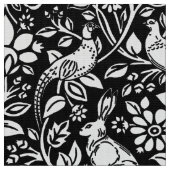 Pheasant en hare Patroon, zwart en wit Stof (Close Up)
