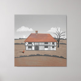 Pheasant Farmhouse Canvas Afdruk