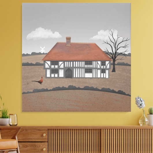 Pheasant Farmhouse Canvas Afdruk (Insitu (Woonkamer))