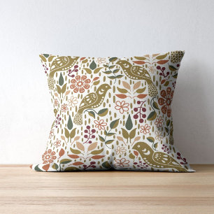 Pheasant Folk Art Pillow Rustic Autumn Home Decor Kussen