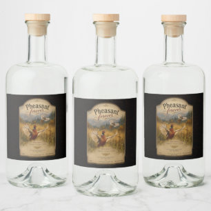 Pheasant Forever – Upland Jacht Wildlife Kunst Likeurfles Etiket