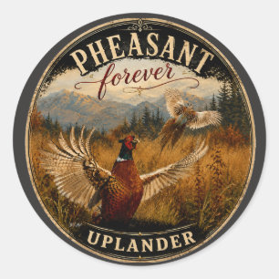 Pheasant Forever – Upland Jacht Wildlife Kunst Ronde Sticker
