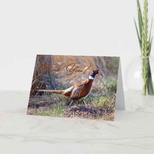 Pheasant-foto met ringzegens Hartelijk dank Bedankkaart (Voorkant)
