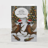 Pheasant funny Christmas card Kaart (Voorkant)