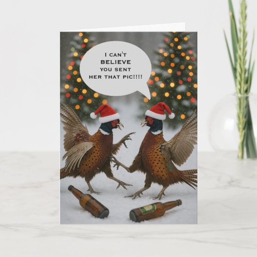 Pheasant funny Christmas card Kaart (Voorkant)