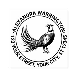  Pheasant Game Bird #2 Naam Retouradres Zelfinktende Stempel