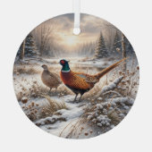 Pheasant  glas ornament (Achterkant)