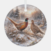Pheasant  glas ornament (Voorkant)