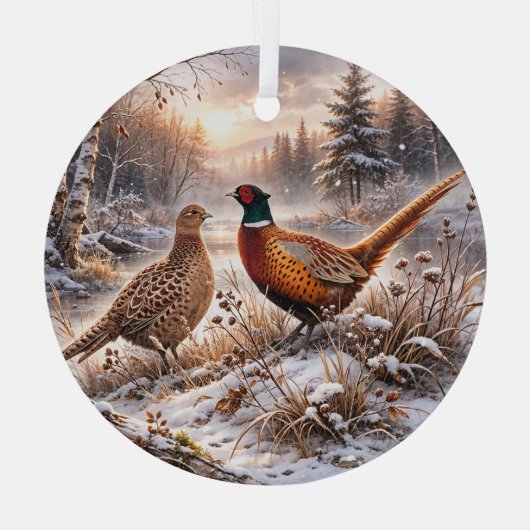 Pheasant glas ornament (Achterkant)