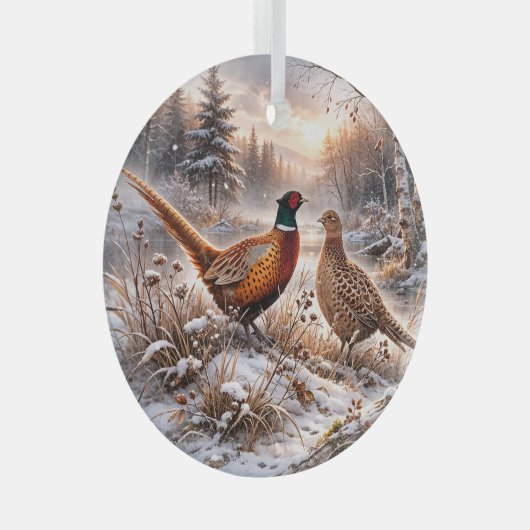 Pheasant  glas ornament (Voorkant Rechts)