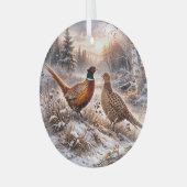 Pheasant  glas ornament (Voorkant links)