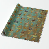 Pheasant, Grouse, Partridge,Christmas Gift wrap Cadeaupapier (Uitgerold)