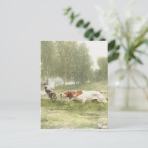 Pheasant Hunting met Pointer Briefkaart