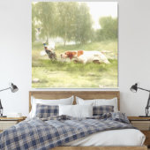 Pheasant Hunting met Pointer Canvas Afdruk (Insitu (Slaapkamer))