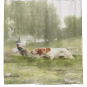 Pheasant Hunting met Pointer Douchegordijn (Voorkant)