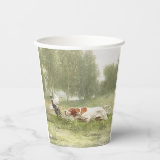 Pheasant Hunting met Pointer Papieren Bekers (Voorkant)