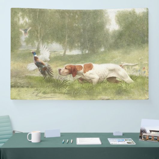 Pheasant Hunting met Pointer Spandoek (Beurs)