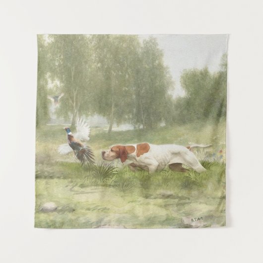 Pheasant Hunting met Pointer Wandkleed (Voorkant)