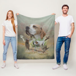 Pheasant Hunting met pointers, kunst Fleece Deken