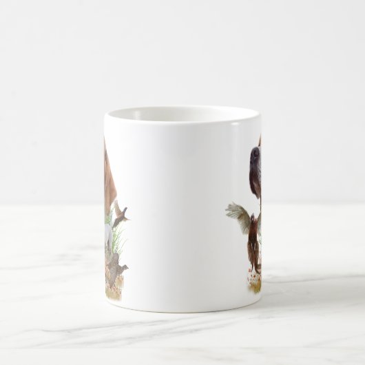 Pheasant Hunting met pointers, kunst Koffiemok (Center)