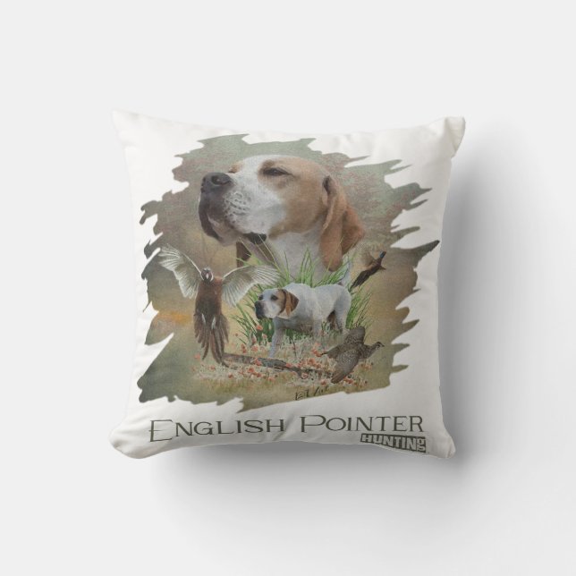 Pheasant Hunting met pointers, kunst Kussen (Voorkant)