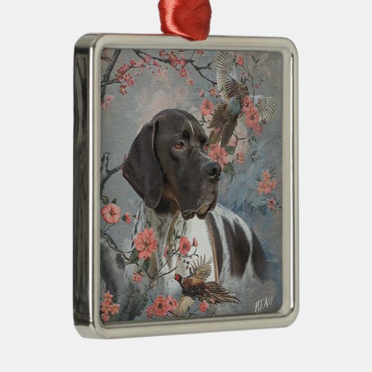 Pheasant Hunting met pointers, kunst Metalen Ornament (Rechts)