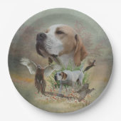 Pheasant Hunting met pointers, kunst Papieren Bordje (Voorkant)