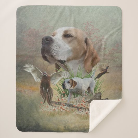 Pheasant Hunting met pointers, kunst Sherpa Deken (Voorkant)