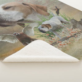 Pheasant Hunting met pointers, kunst Sherpa Deken
