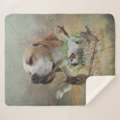 Pheasant Hunting met pointers, kunst Sherpa Deken (Voorkant (horizontaal))