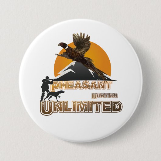 Pheasant Hunting onbeperkt Ronde Button 7,6 Cm (Voorkant)