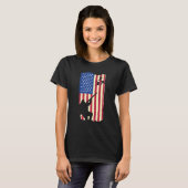 Pheasant Hunting Patriotic American Flag Upland Bi T-shirt (Voorkant volledig)