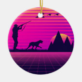 Pheasant Hunting Upland Bird Hunter Dog Vaporwave Keramisch Ornament (Voorkant)