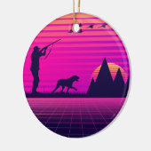 Pheasant Hunting Upland Bird Hunter Dog Vaporwave Keramisch Ornament (Links)